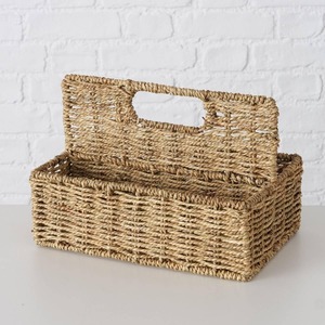Porte-documents en jonc de mer avec poignée, panier à magazines et dépliants en jonc de mer, accessoires de bureau - Product Image 1