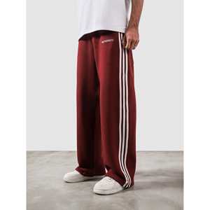 Pantalon Heritage pour femme, respirant, rouge bordeaux, taille mi-haute, styles décontractés à jambe large et à coupe crayon, fermeture élastique, technique froissée, taille XL - Product Image 4