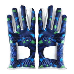 Gants de golf pour femmes à adhérence supérieure 1 pièce en cuir de mouton blanc bleu respirant PU Design antidérapant pour la main gauche pour le sport - Product Image 5