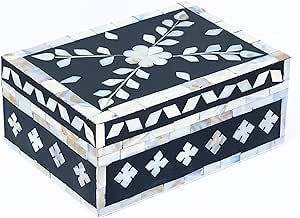 Horn Bone Inlay Carved Wooden Jewelry <b>Box</b> Modern Valuable <b>Decorative</b> <b>Storage</b> Unit Showcasing Exceptional Artistry Personal - Product Image 6