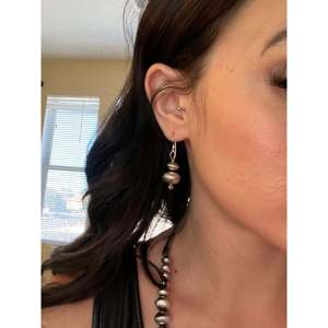 Navajo Handmade Fine Jewelry <b>Sets</b> Sterling Silver Graduated Jumbo <b>Pearls</b> - Product Image 3