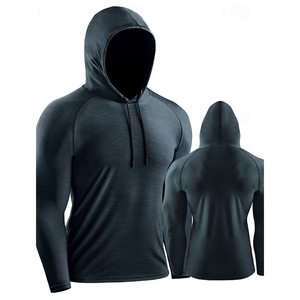 เสื้อฮู้ดผู้ชายแบบถัก OEM/ODM สำหรับฤดูร้อน แห้งเร็ว ระบายอากาศได้ดี แขนยาว สวมใส่สบาย เหมาะสำหรับวิ่ง ออกกำลังกาย และฝึกซ้อม - Product Image 6