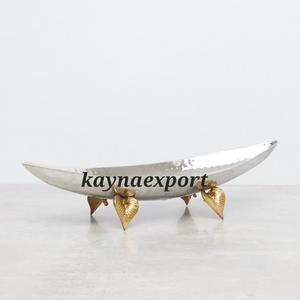 Bol ovale poli miroir pour riz, avec support en feuille d'or, moderne, écologique, style coréen, pour camping, en métal - Product Image 2