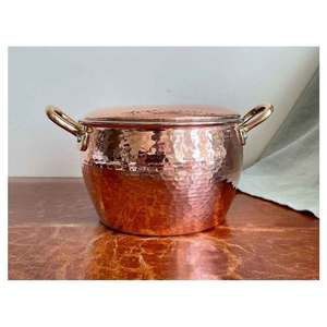 Cuillères de pot de service en cuivre de haute qualité à forte demande ensemble de plats de chauffe-plats écologiques exportateur indien ustensiles de cuisine riz sûr - Product Image 4