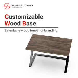 Table gigogne en bois en forme de Z sur mesure avec cadre métallique pour présentoir de vente au détail moderne - Product Image 5