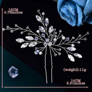 Bridella BHP103-GM Silvery Wedding <b>Headband</b> with Silver Rhinestone & Pearl Crystal <b>Flower</b> Design Comfortable Fit - Product Image 6