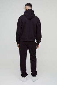New <b>Grey</b> Oversized Boxy Drop Shoulder Bonded Scoba Custom LOGO Hooded Tracksuit for <b>men</b> breathable Quick Dry Features Warm Wear - Product Image 6