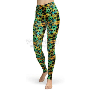 Leggings de yoga pour femmes, design tendance, taille haute, respirants, style décontracté, tricotés, écologiques, en spandex/nylon, longueur intégrale - Product Image 3
