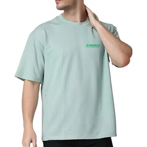 T-shirts en polyester/coton épais, respirants, anti-boulochage, écologiques, de haute qualité, imprimés ou unis, coupe oversize pour hommes - Product Image 2