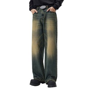 Pantalones Vaqueros de Pierna Ancha para Hombre, Vaqueros Holgados con Bolsillos, Ropa de Calle Informal, Pantalones Largos de Color Sólido - Product Image 5