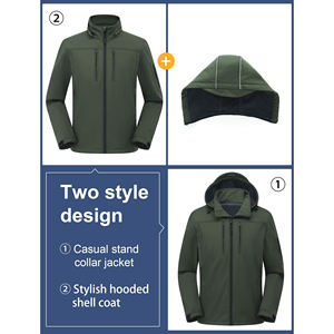 Produit incroyable Vestes d'extérieur Logo personnalisé Coupe-vent imperméable à manches longues Veste softshell pour hommes - Product Image 5