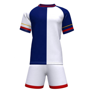 Kit d'uniforme de football de sublimation en polyester respirant demi-manche à séchage rapide col rond logo personnalisé uniforme de football - Product Image 1