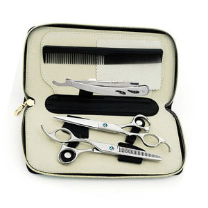 Professional Barber Hair Cutting Kit <b>Mirror</b> Polish Stainless Steel <b>Thinning</b> Scissors Shears Sharp Straight Comb Blunt Salon - Product Image 6