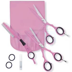 กรรไกรตัดผม5.5พร้อมขอบมีดโกนสำหรับใช้ในร้านเสริมสวยอุปกรณ์เสริมความงามด้ามจับสแตนเลส - Product Image 1