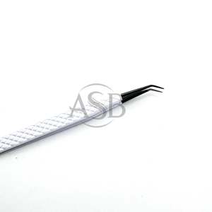 แหนบแยกยาว45องศาสีขาวพร้อมปลายสแตนเลสสีดำปลายบางการพิมพ์โลโก้ตามสั่ง - Product Image 3