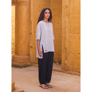 Conjunto de Top y Pantalones Cortos a Rayas de Algodón Tejido Nira para Niñas - Product Image 2