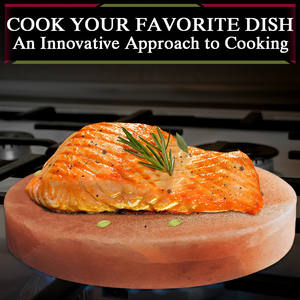 Plaques de cuisson de forme ronde au sel de l'Himalaya 2.5 - 5.5 kg, assiette de cuisson au sel rose de l'Himalaya, assiette de cuisson et de service ronde au sel - Product Image 2