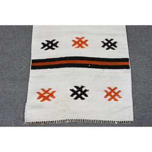 Alfombra de área grande clásica turca Vintage 18x34ft blanco negro bohemio diseño de retazos lana Material látex para pasillo de cabecera - Product Image 5