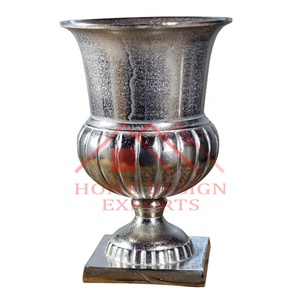 Urna de Flores de Lujo Plateada en Aluminio y Níquel para Decoración de Bodas, para Hogares, Hoteles y Restaurantes, Elegante - Product Image 3