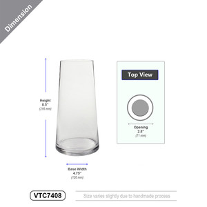 VTC7408 - Florero Cónico Manhattan - 8.5 - Product Image 3