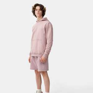 Pantalones cortos unisex de verano con logotipo personalizado de algodón pesado para hombre, ropa de calle estilo lavado con ácido vintage, serigrafía, patrón sólido - Product Image 3