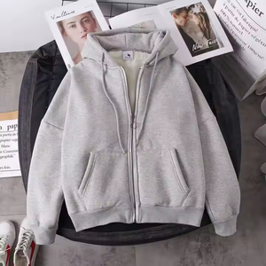 เสื้อมีฮู้ดแบบมีซิปสำหรับผู้หญิงเสื้อสเวตเชิ้ตแขนยาวลำลองมีกระเป๋า - Product Image 1