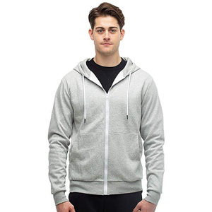 Sweat à capuche double fermeture éclair en coton pour hommes OEM avec broderie de logo personnalisé Sweats à capuche d'hiver à fermeture éclair complète en vente - Product Image 2