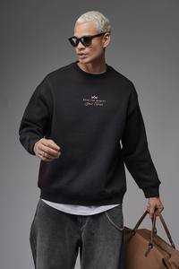 Sudadera con capucha de cuello redondo de gran tamaño para hombre, Jersey holgado, ropa de calle de manga larga, Top de satén antiarrugas con Forro cálido de invierno informal - Product Image 2