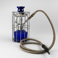 Ensemble de chicha portable moderne en aluminium laqué avec base en verre, poignée détachable, design de voyage, chicha d'extérieur