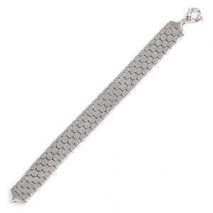 925 Sterling Silver 4-Row <b>Bracelet</b> with Hexagon Honeycomb Pattern for Women 24.98g - Product Image 3