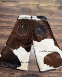 Short en cuir pour homme, couleur naturelle, vintage 100%, taille plus - Product Image 3