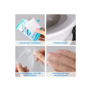 Couvre-siège de toilette jetable hygiénique en plastique transparent pratique pour les voyages et l'utilisation en restaurant - Product Image 2