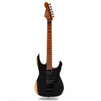 Guitare électrique en acier poli, corps en aulne massif, manche en érable flammé torréfié, tremolo verrouillable Floyd Rose, micro Alnico II