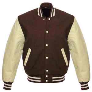 Chaqueta de Cuero Varsity de Invierno con Diseño Más Reciente de 2025 para Hombre, Cierre de Cremallera, Forro de Lana Transpirable de Algodón, Piel de Vaca - Product Image 1