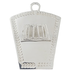 BAHOO EMBROIDERS Joya de Cuello Masónica Dorada para Oficiales, Chapada en Plata, Reglamento Inglés para Uso Eclesiástico con Logotipo Personalizado - Product Image 6