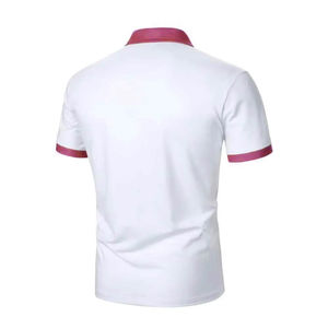 เสื้อโปโลผ้าฝ้ายสำหรับผู้ชายเสื้อโปโลผ้าคอตตอนถักสีตัดกันเสื้อโปโลแบบลำลองดีไซน์ล่าสุด2025 - Product Image 5