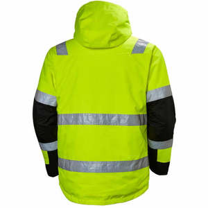 Veste de sécurité d'hiver ample à capuche réfléchissante haute visibilité unisexe personnalisée avec logo frontal pour les vêtements de travail de la construction - Product Image 4