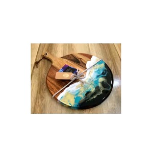 Planche à découper en bois écologique de haute qualité fabriquée à la main avec une surface imprimée en émail durable pour servir et hacher dans la cuisine - Product Image 6