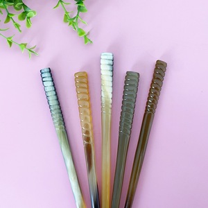 Polished Finish Buffalo Horn <b>Hair</b> <b>Pins</b> for Women's Ox Horn <b>Hair</b> Styling Stick Natural Accessory - Product Image 2
