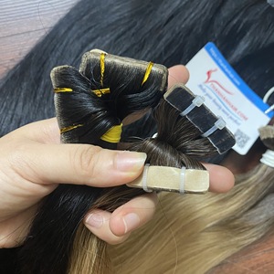 Cinta de doble dibujo en extensiones de cabello alineadas con cutícula de color negro natural 100% cinta de cabello vietnamita en - Product Image 3