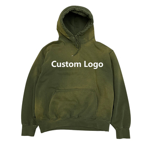 Nouveau sweat à capuche lavé à l'acide lourd de haute qualité sweats pour hommes personnalisés 100% coton pull Vintage lâche soleil délavé à capuche - Product Image 2