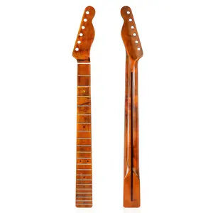 Hochwertiges Großhandel 21-Fret-Gebäck-Elektro-Gitarrenzubehör kanadische Maple-Flamme TL-Gitarrenhalsausschnitt