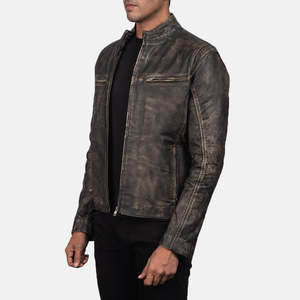 Chaqueta de invierno para hombre de diseño superior con cuello levantado manga completa 100% cuero de alta calidad personalizable precio razonable - Product Image 3