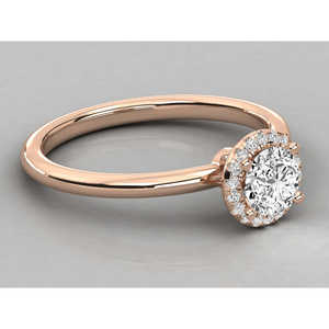 แหวนเพชรเม็ดเดี่ยวทรงกลมทองคำขาว 14K สำหรับสุภาพสตรี แหวนเพชรทรงมาร์คีส์สำหรับหมั้น พร้อมใบรับรอง IGI เทคโนโลยีการฝังเพชร - Product Image 1