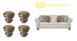 ขาโต๊ะโซฟาทรงกลมทำจากไม้จริงแบบโบราณสำหรับรับประทานอาหารกลางแจ้งของโรงเรียนเฟอร์นิเจอร์พร้อมสลักเกลียว - Product Image 2