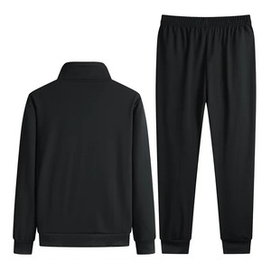 Conjunto de ropa deportiva informal de talla grande para hombre, traje de entrenamiento para correr de invierno, abrigo holgado con cremallera, chaqueta de pantalón, traje deportivo de algodón 100%, chándal - Product Image 4