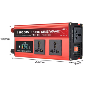 Convertisseur solaire portable HOULI AC 12V 24V DC vers 220V onde sinusoïdale pure 1600W 12V DC vers 110V AC 60 Hz 50 Hz pour usage domestique - Product Image 2