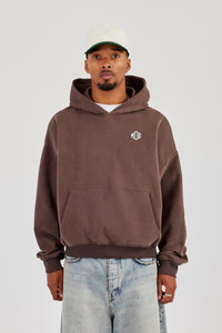Sudadera con Capucha Oversize de Felpa Francesa Marrón Personalizada al por Mayor, Bordado, para Hombre, Proveedor de Fábrica OEM - Product Image 4