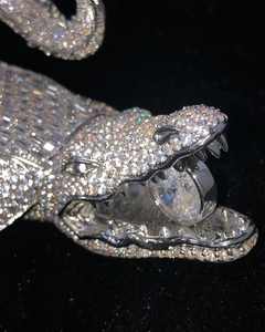 Colgante de Plata de Ley S925 con Diseño 3D de Cocodrilo Salvaje, Brillante con Diamantes de Moissanita, Joyería Hip Hop Personalizable - Product Image 2