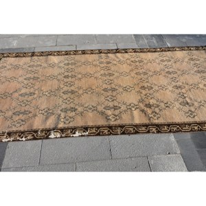 พรมขนสัตว์ตุรกีทำด้วยมือ9.8ft สีเบจสีน้ำตาล4.6 X แบบคลาสสิกการเย็บปะติดปะต่อกันการออกแบบสี่เหลี่ยมสำหรับห้องนั่งเล่นห้องนอนห้องโถงน้ำยาง - Product Image 4